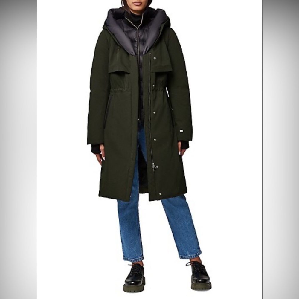 🥰🥰🥰 SOIA & KYO Samara-TD Semi-Fitted Classic Down Coat with Hood, size M - Picture 2 of 16